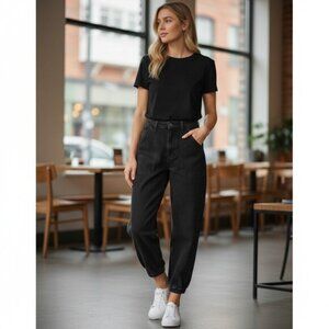 MOTHER Wrapper Patch Springy‎ Ankle Not Guilty Black Jeans 25 Preowned